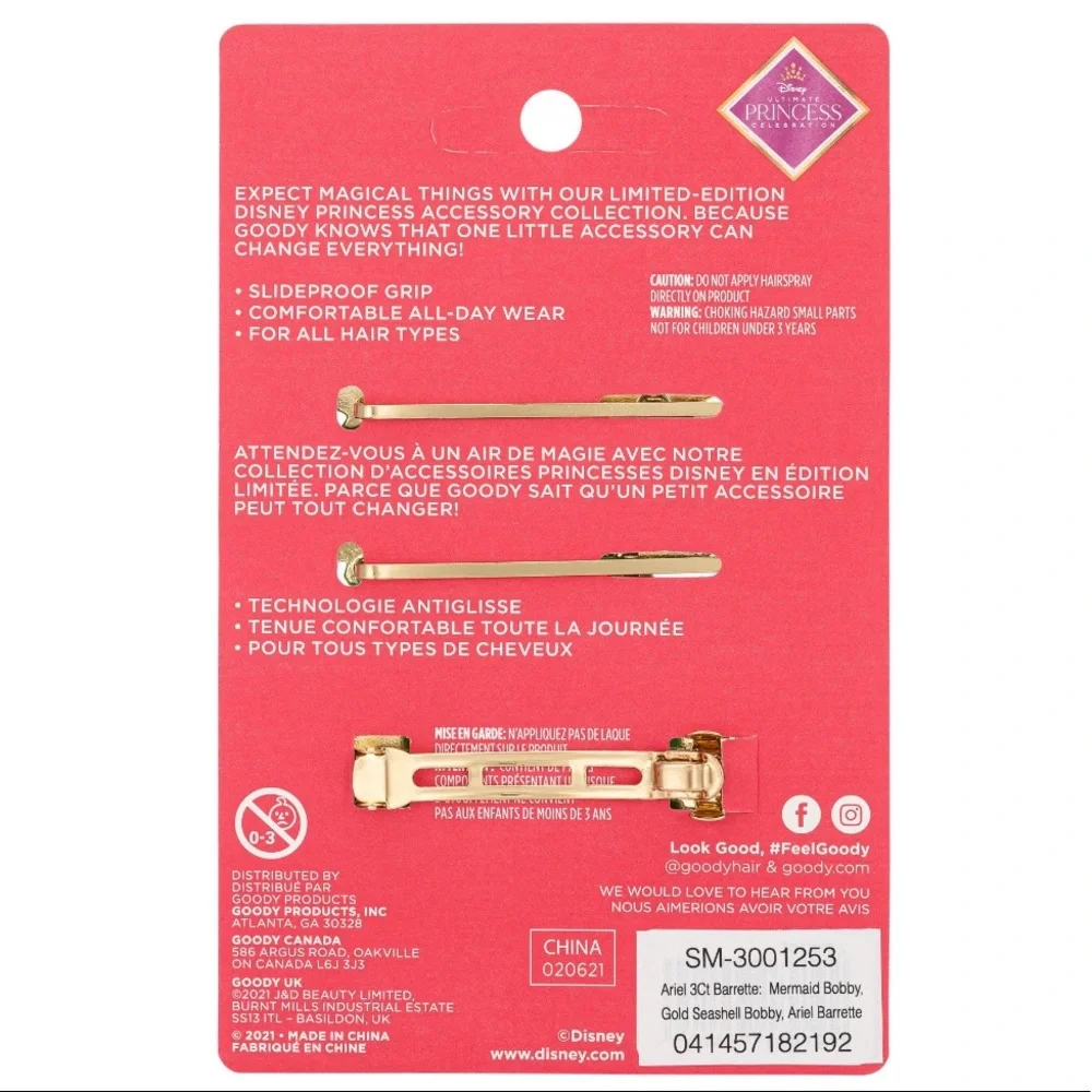 Disney Little Mermaid Ariel Barrette & Bobby Slides